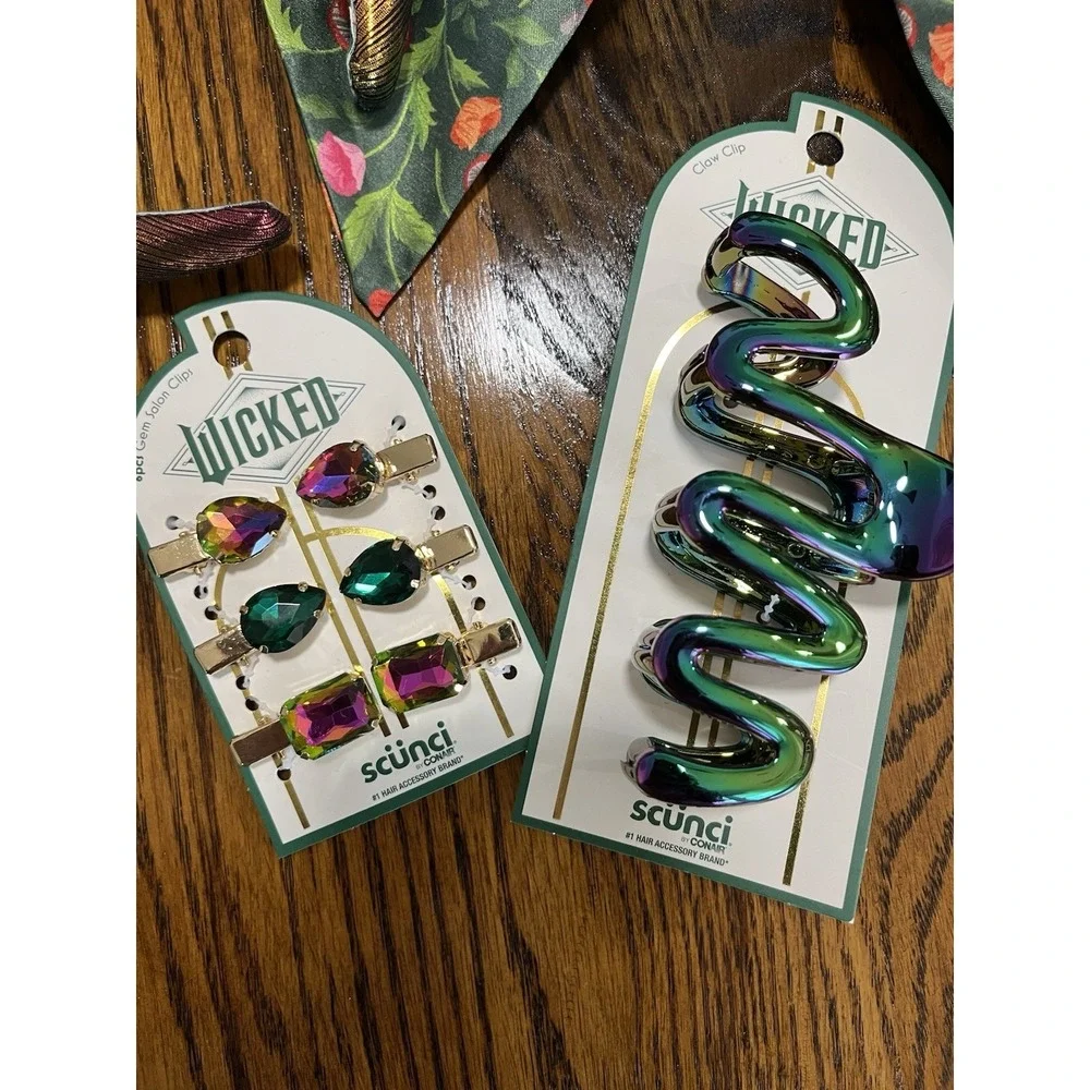 Lot Of 4 Scunci by Conair WICKED Hair Accessory Elphaba Headband Clips Bow Claw - Picture 4 of 5